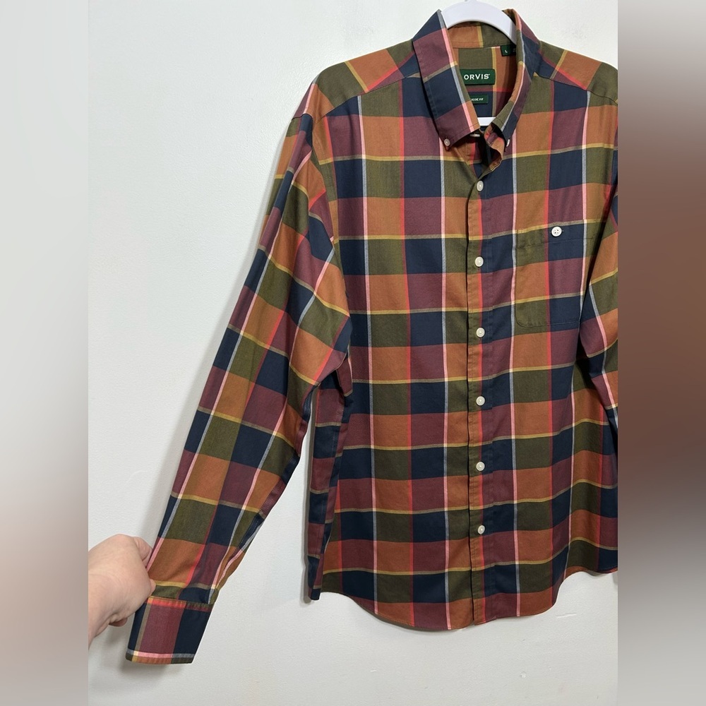 Orvis Wrinkle Free Classic Fit Tartan Plaid Button Down Shirt Mens Size Large - Picture 4 of 9